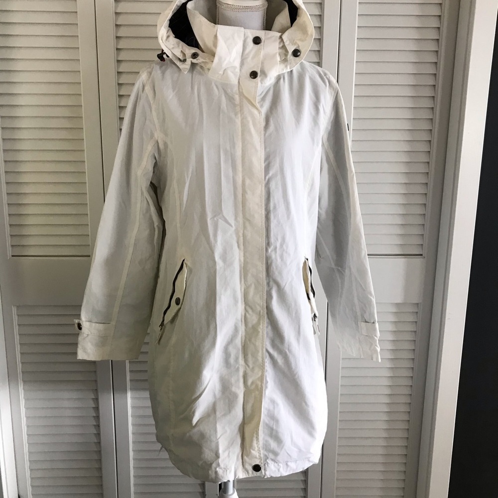 Sebago Women’s White Anorak Sailing Jacket with Detachable Hood Size Medium